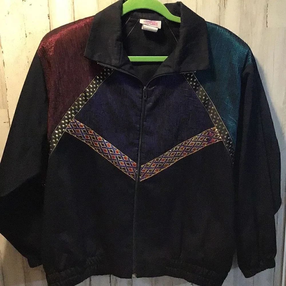 Jacket vintage metal like colored jacket by Southern Stitches Size Large